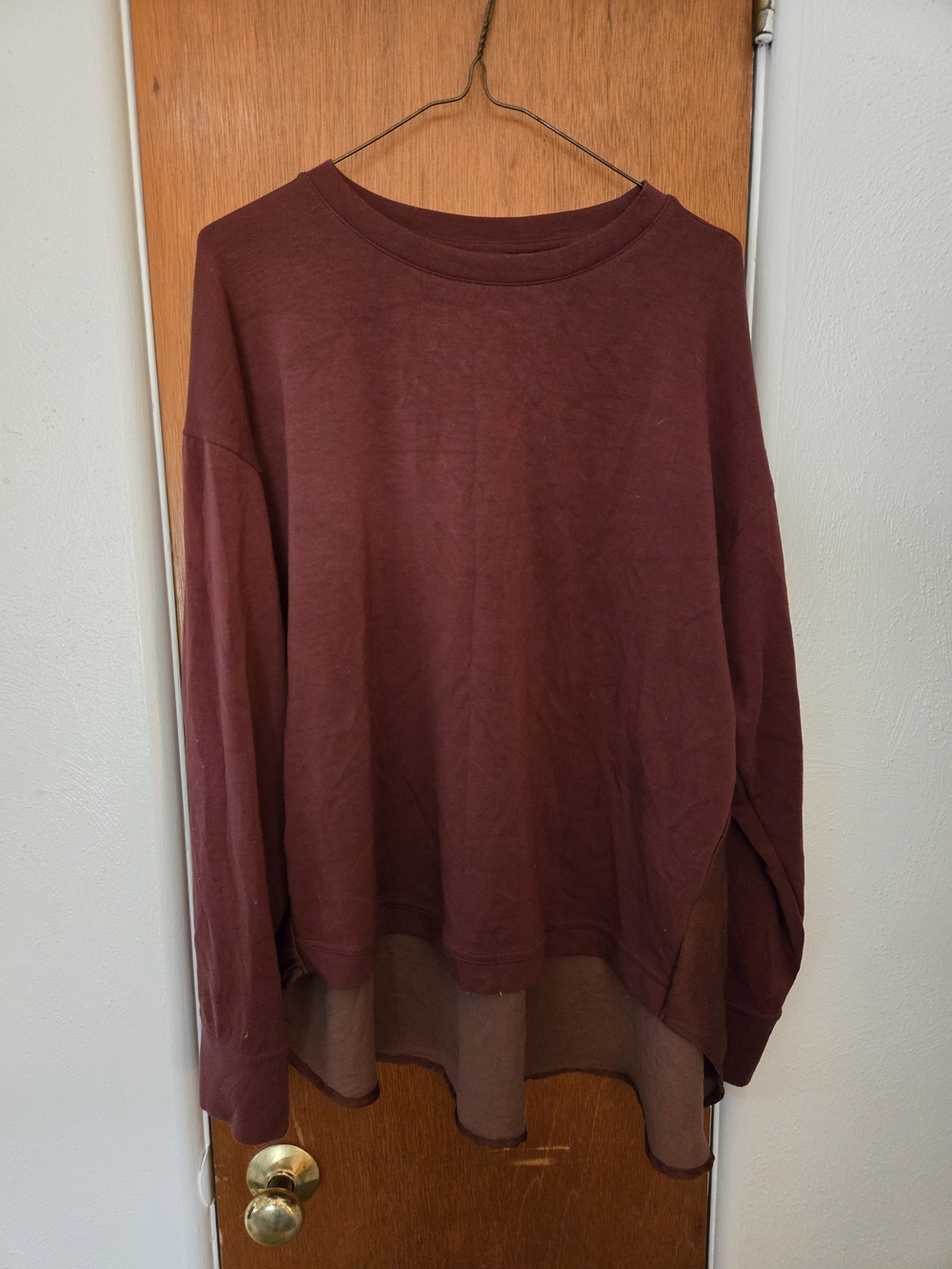 Simply Vera Vera Wang Layered Crewneck Sweatshirt - Wine